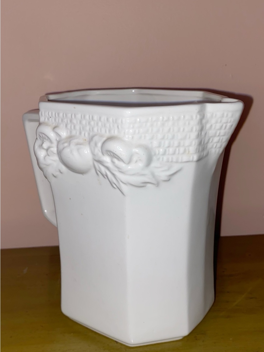 VINTAGE HIMARK HARVEST Basket Weave Ceramic Cream Pitcher Off White - Picture 2 of 4